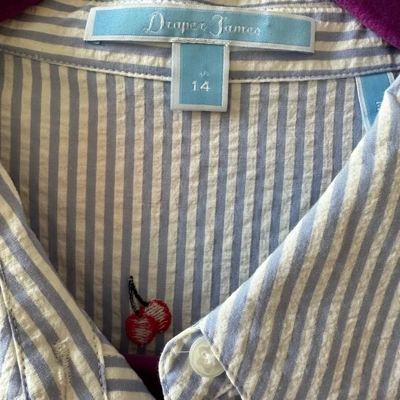 Draper James Cherry Orchard Ruffle Shirtdress - Picture 3 of 5